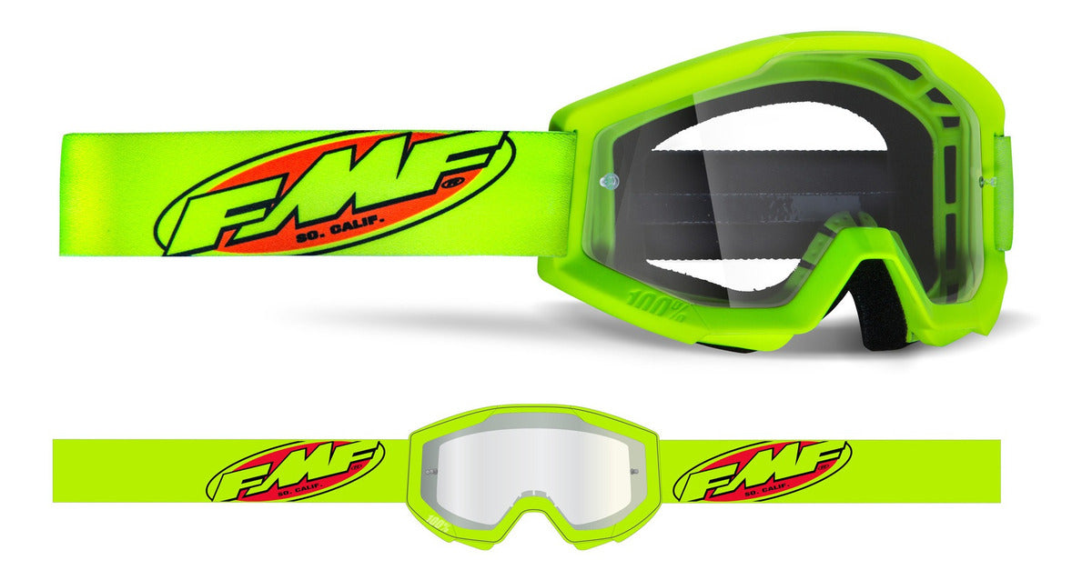 Goggles FMF Powercore Core Yellow - Mica Espejo Dorada